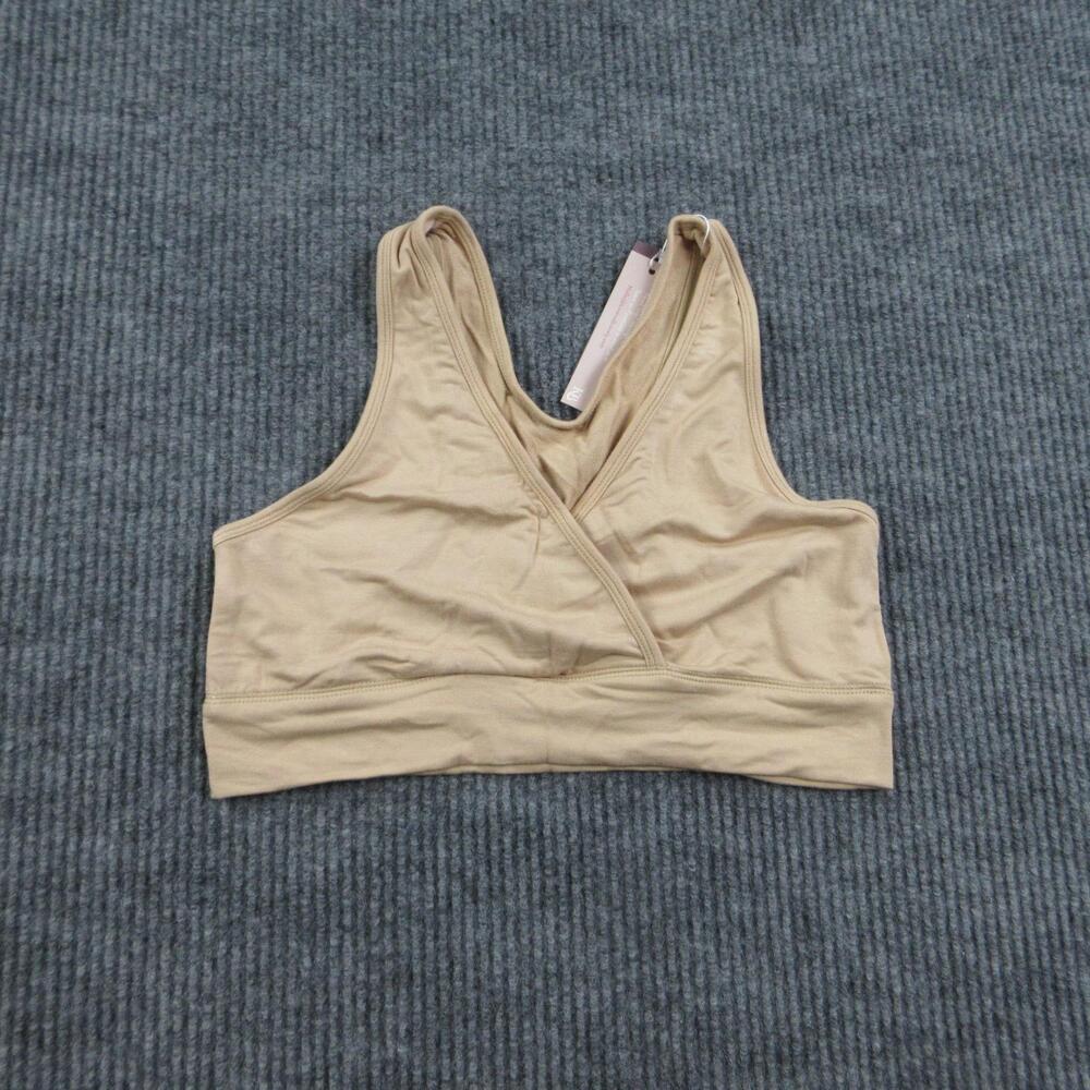 Kindred Bravely Bra Womens M Beige French Terry Racerback Nursing Wireless NWT